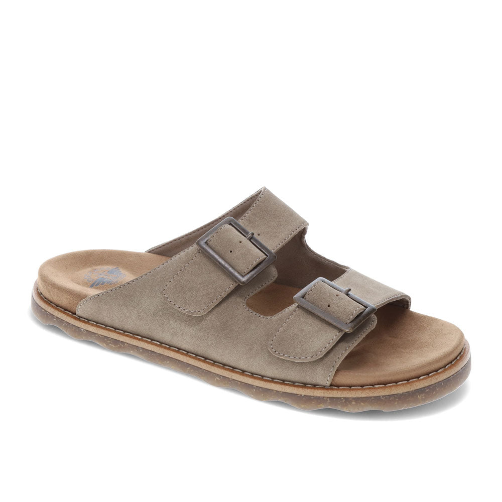 Taupe-Dockers Mens Benham Synthetic Suede Casual Slip On Sandal Shoe