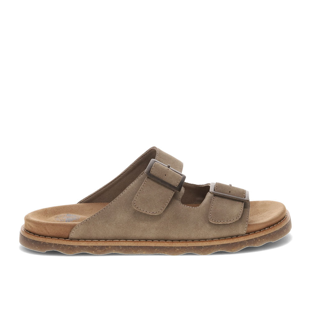 Taupe-Dockers Mens Benham Synthetic Suede Casual Slip On Sandal Shoe