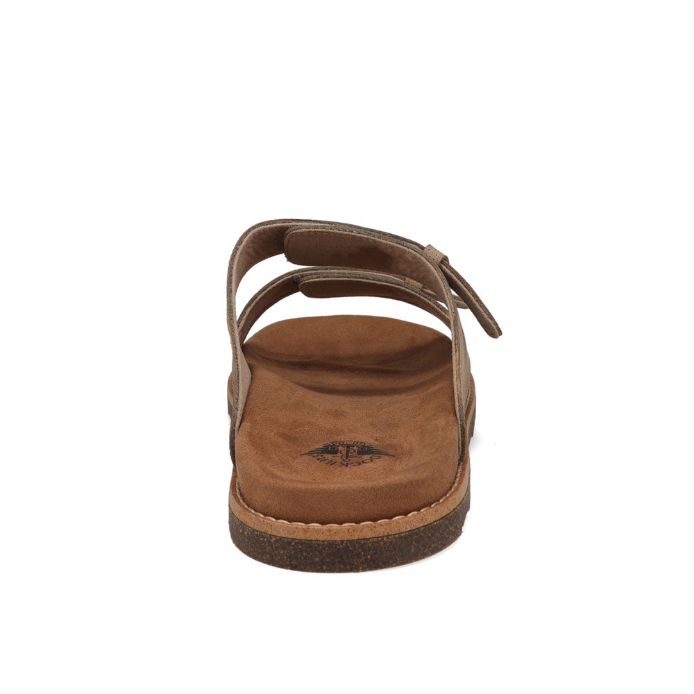 Taupe-Dockers Mens Casual Two Strap Slip-On Sandal