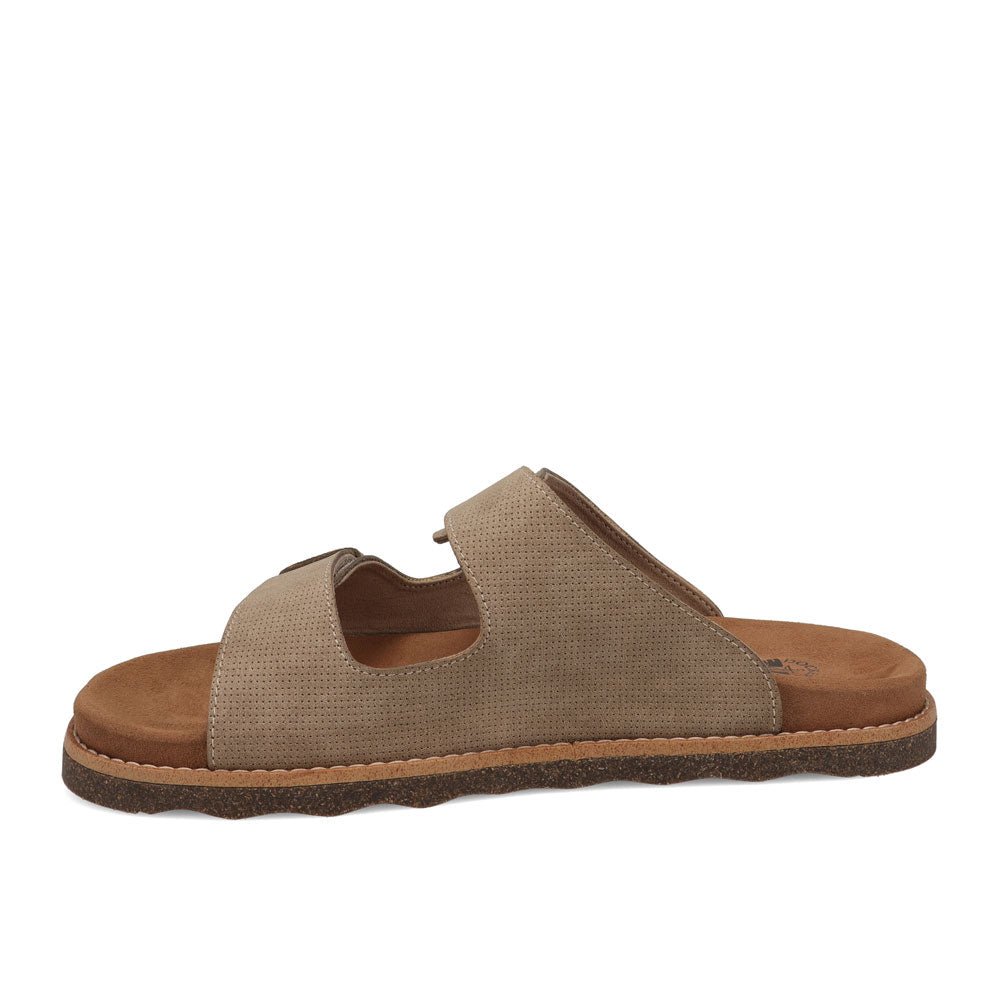 Taupe-Dockers Mens Casual Two Strap Slip-On Sandal