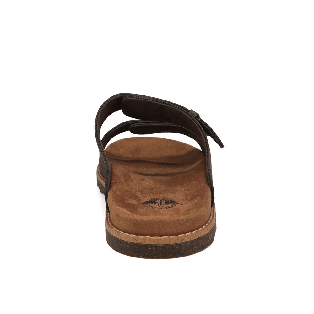 Brown-Dockers Mens Casual Two Strap Slip-On Sandal