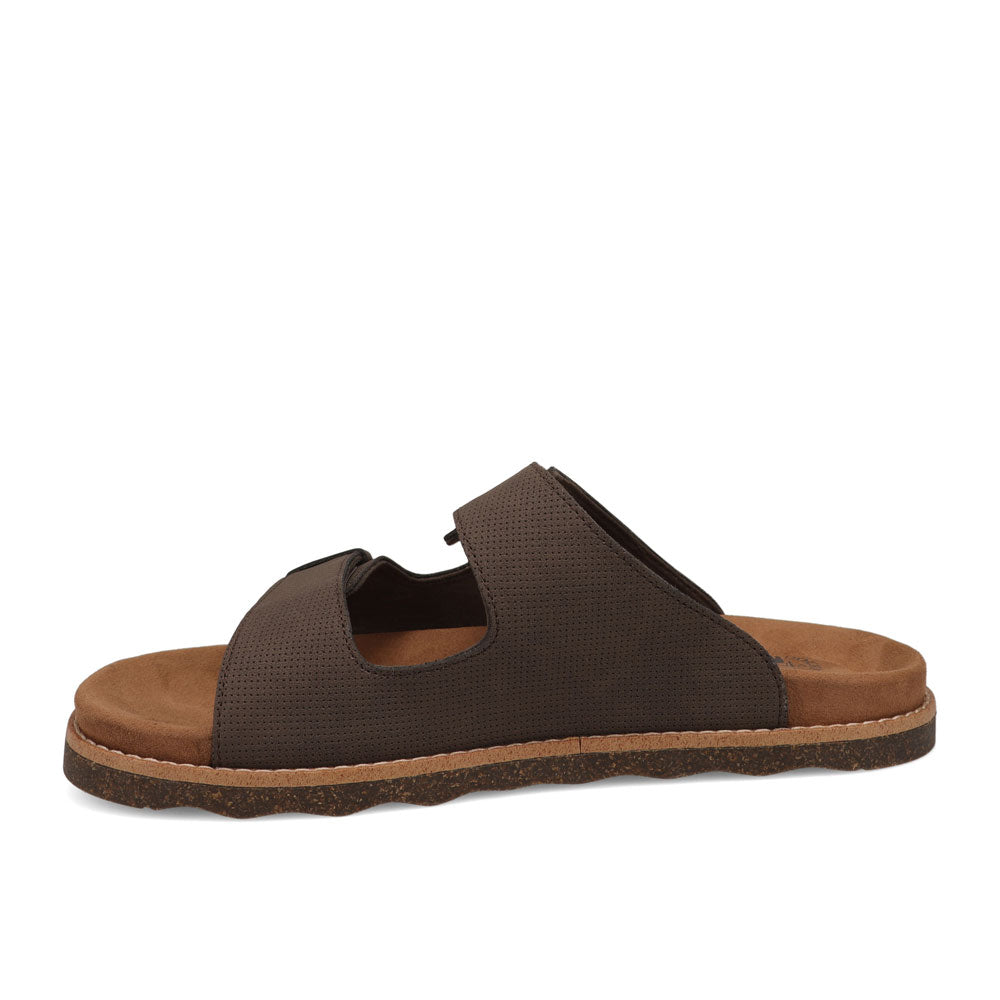 Brown-Dockers Mens Casual Two Strap Slip-On Sandal