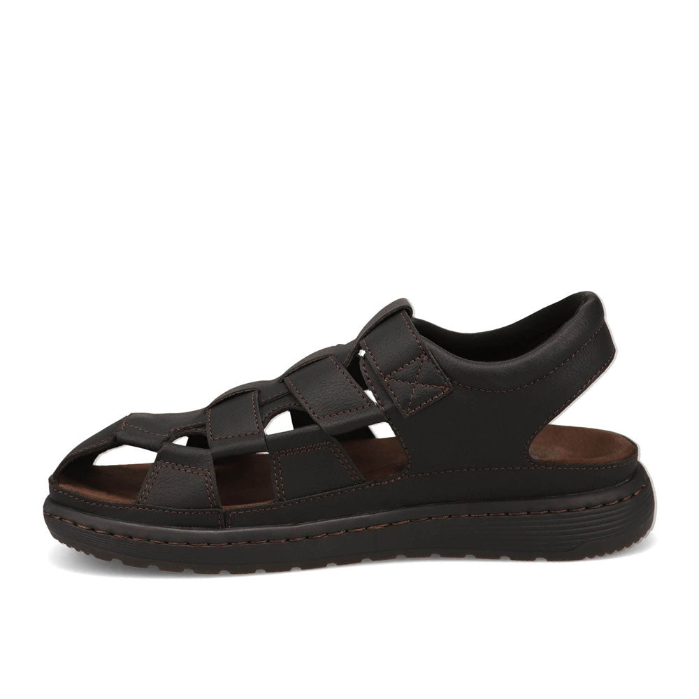 Black-Dockers Mens Sarasota Tumbled Full Grain Moc Toe Sandal