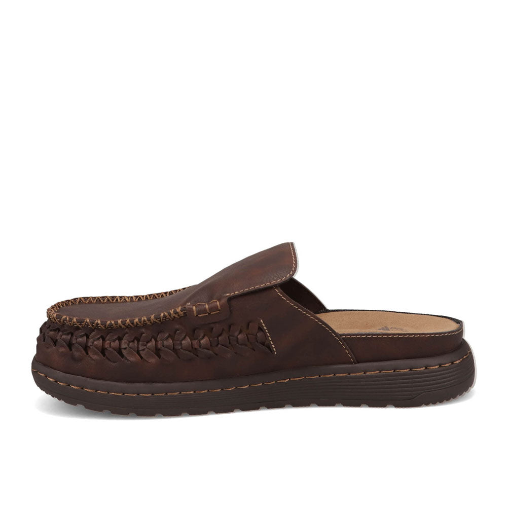 Dark Tan-Dockers Mens Seville Tumbled Full Grain Open Toe Sandal