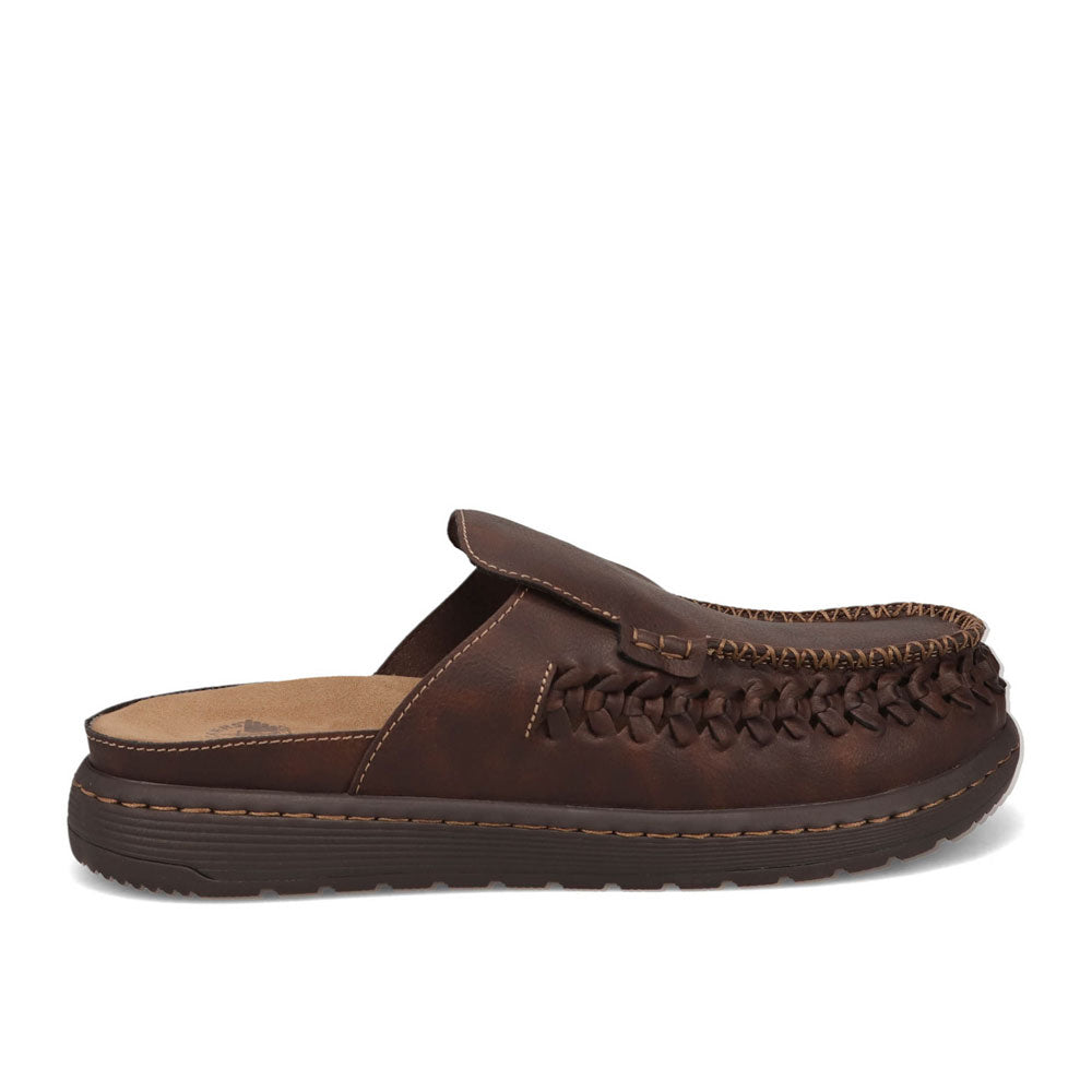 Dark Brown-Dockers Mens Salerno Tumbled Full Grain Moc Toe Sandal