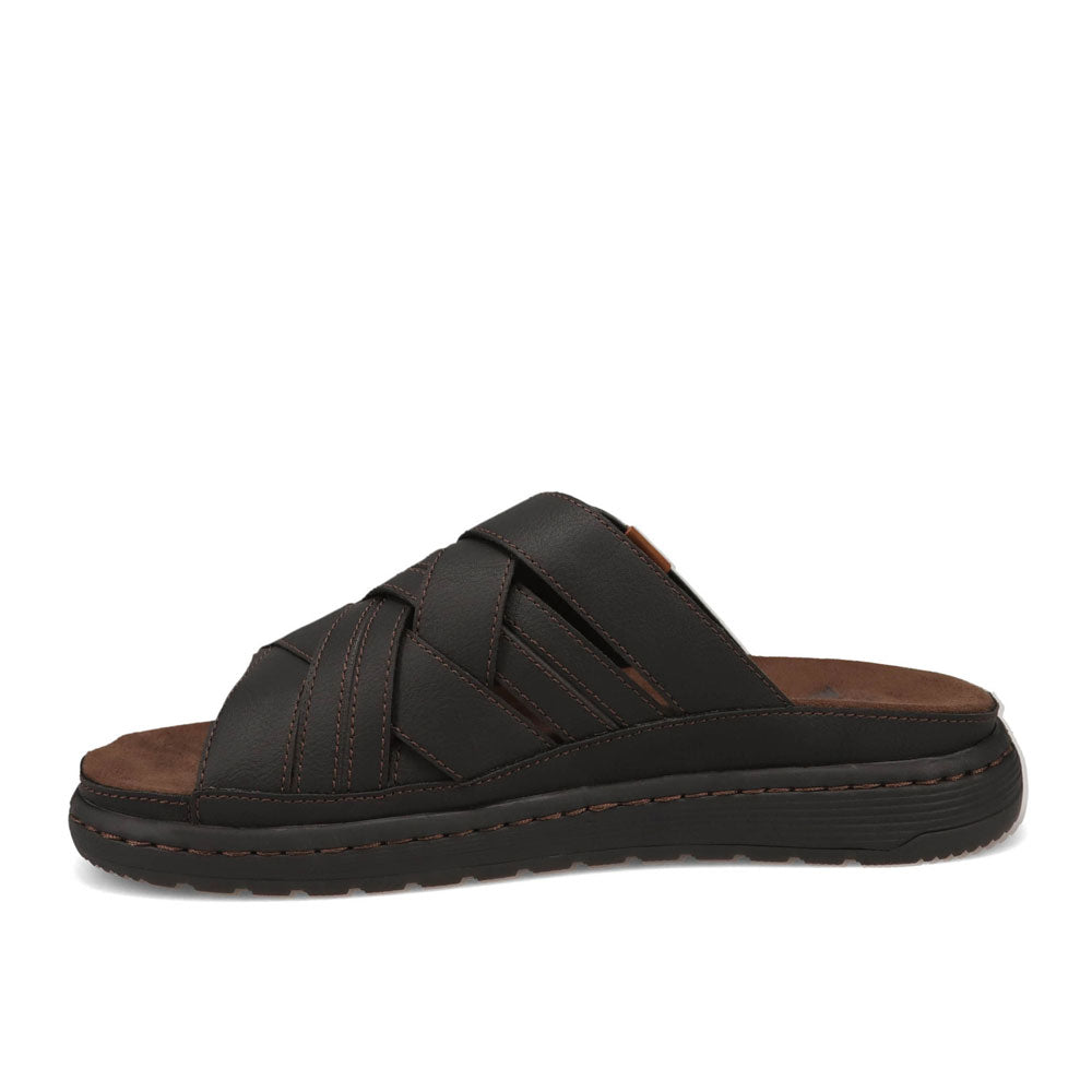 Black-Dockers Mens Seville Tumbled Full Grain Open Toe Sandal