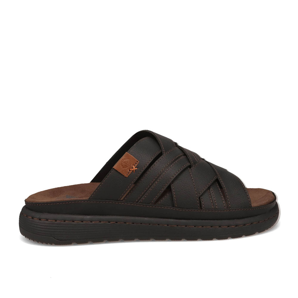 Black-Dockers Mens Seville Tumbled Full Grain Open Toe Sandal
