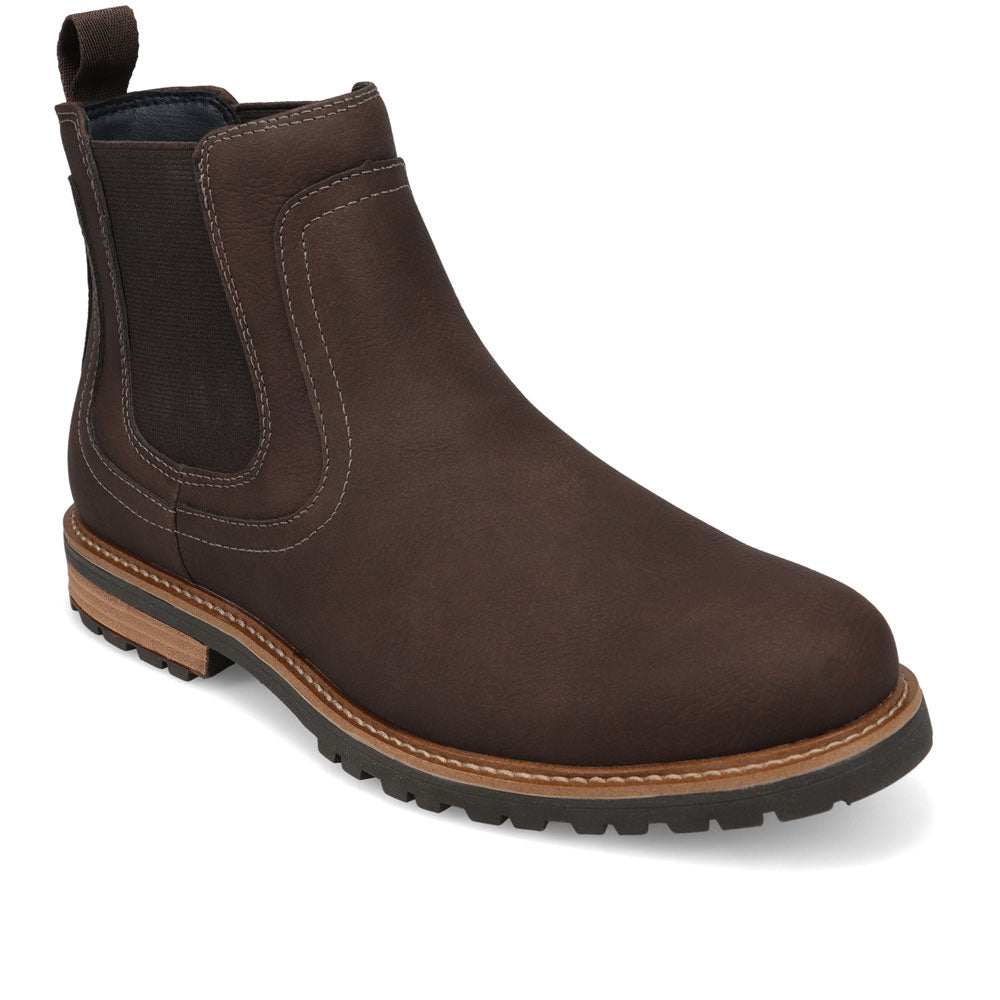 Dk Brown-Dockers Mens Camden Rugged Chelsea Boot