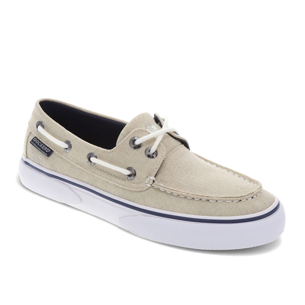 Stone-Dockers Mens Rowe Canvas Casual Lace Up Boat Shoe