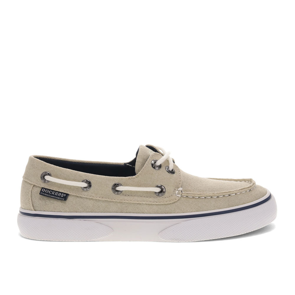 Stone-Dockers Mens Rowe Canvas Casual Lace Up Boat Shoe