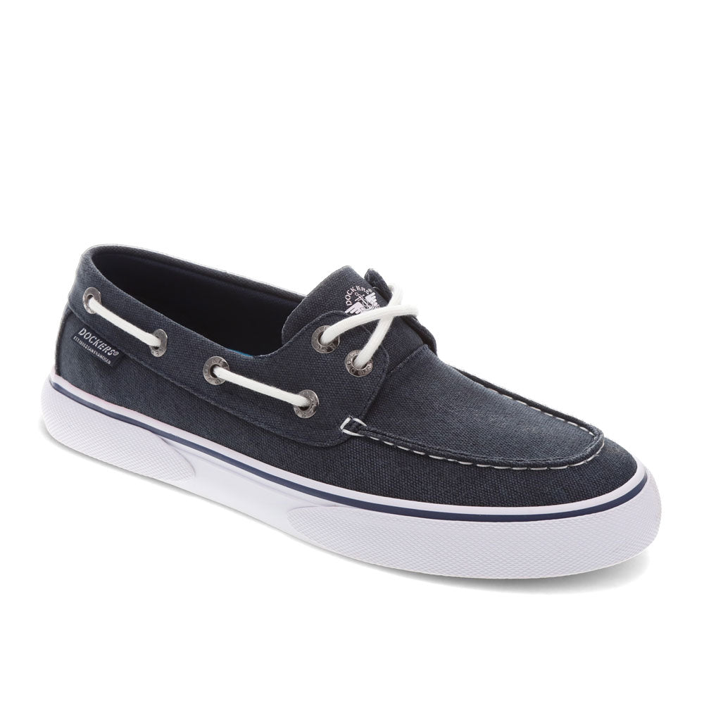 Navy-Dockers Mens Rowe Canvas Casual Lace Up Boat Shoe