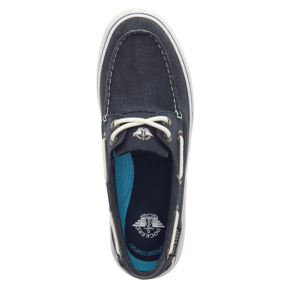 Navy-Dockers Mens Rowe Canvas Casual Lace Up Boat Shoe