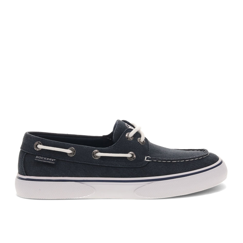 Navy-Dockers Mens Rowe Canvas Casual Lace Up Boat Shoe