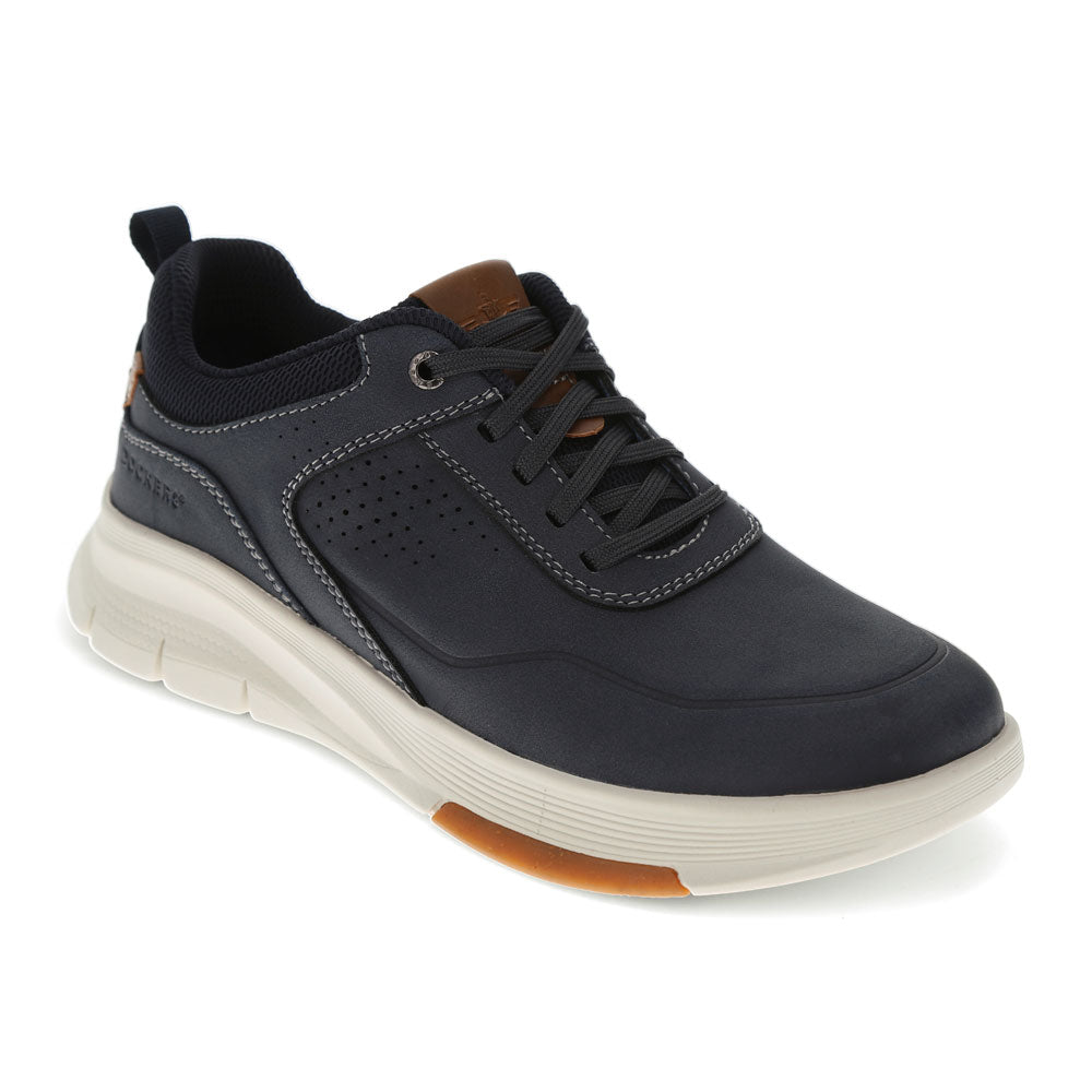 Navy/Tan-Dockers Mens Pivot Active Rebound Casual Sneaker