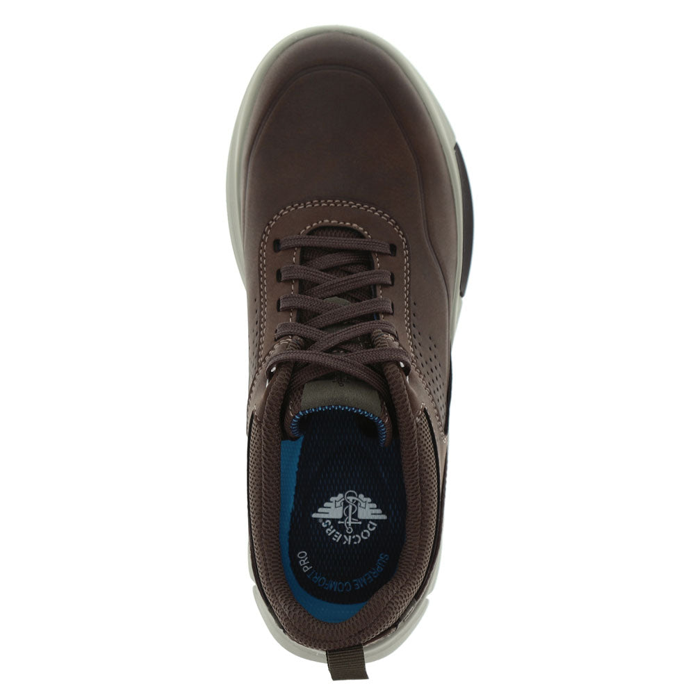 Dark Brown-Dockers Mens Pivot Active Rebound Casual Sneaker
