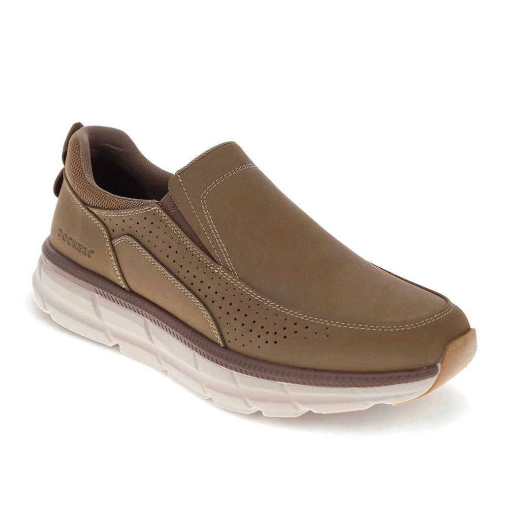 Taupe-Dockers Mens GO-TIME Active Rebound Slip-on Sneaker