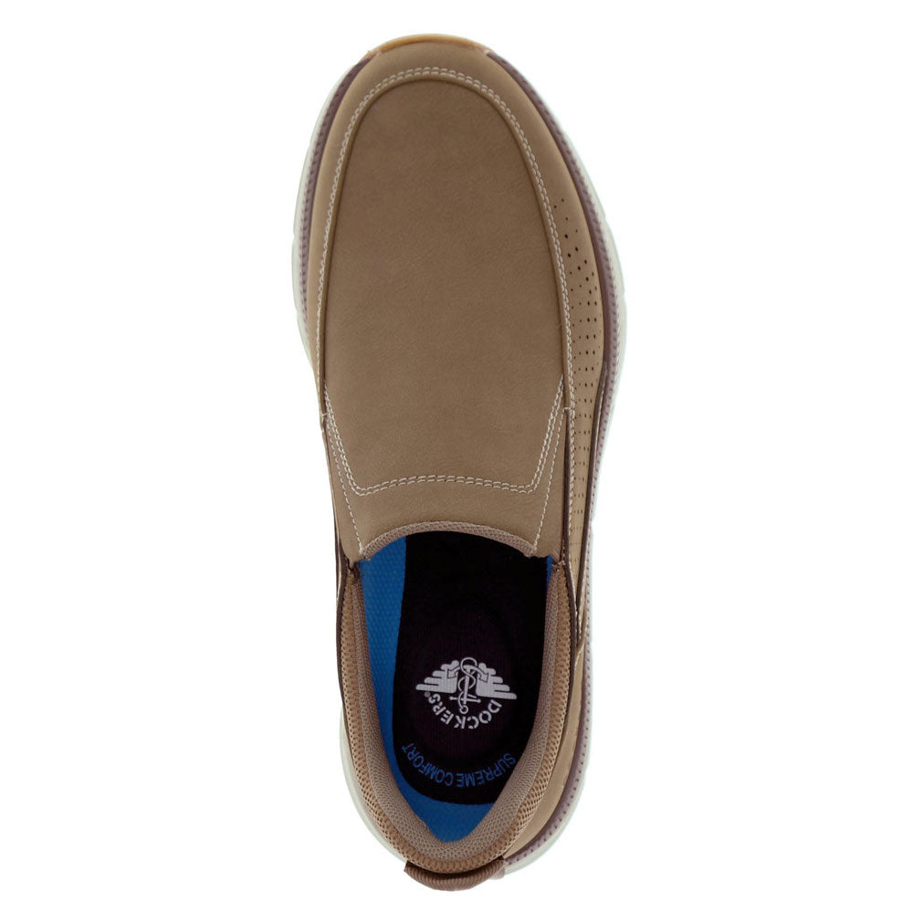 Taupe-Dockers Mens GO-TIME Active Rebound Slip-on Sneaker