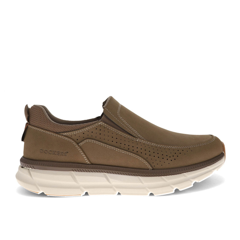 Taupe-Dockers Mens GO-TIME Active Rebound Slip-on Sneaker