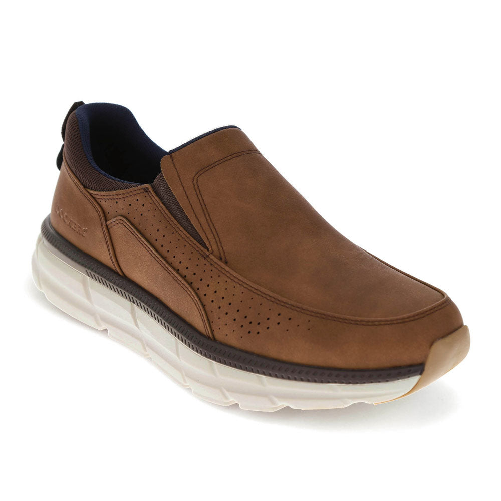 Dark Tan-Dockers Mens GO-TIME Active Rebound Slip-on Sneaker