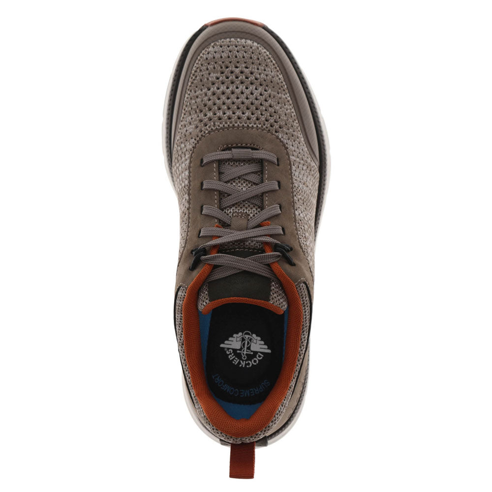 Taupe-Dockers Mens GO-4-IT Active Rebound Knit Sneaker