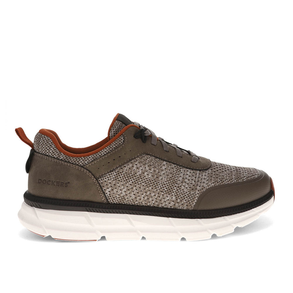Taupe-Dockers Mens GO-4-IT Active Rebound Knit Sneaker