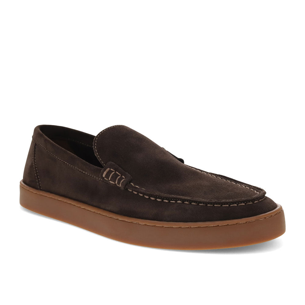 Dark Brown-Dockers Mens Varian Suede Leather Casual Slip-On Loafer Shoe
