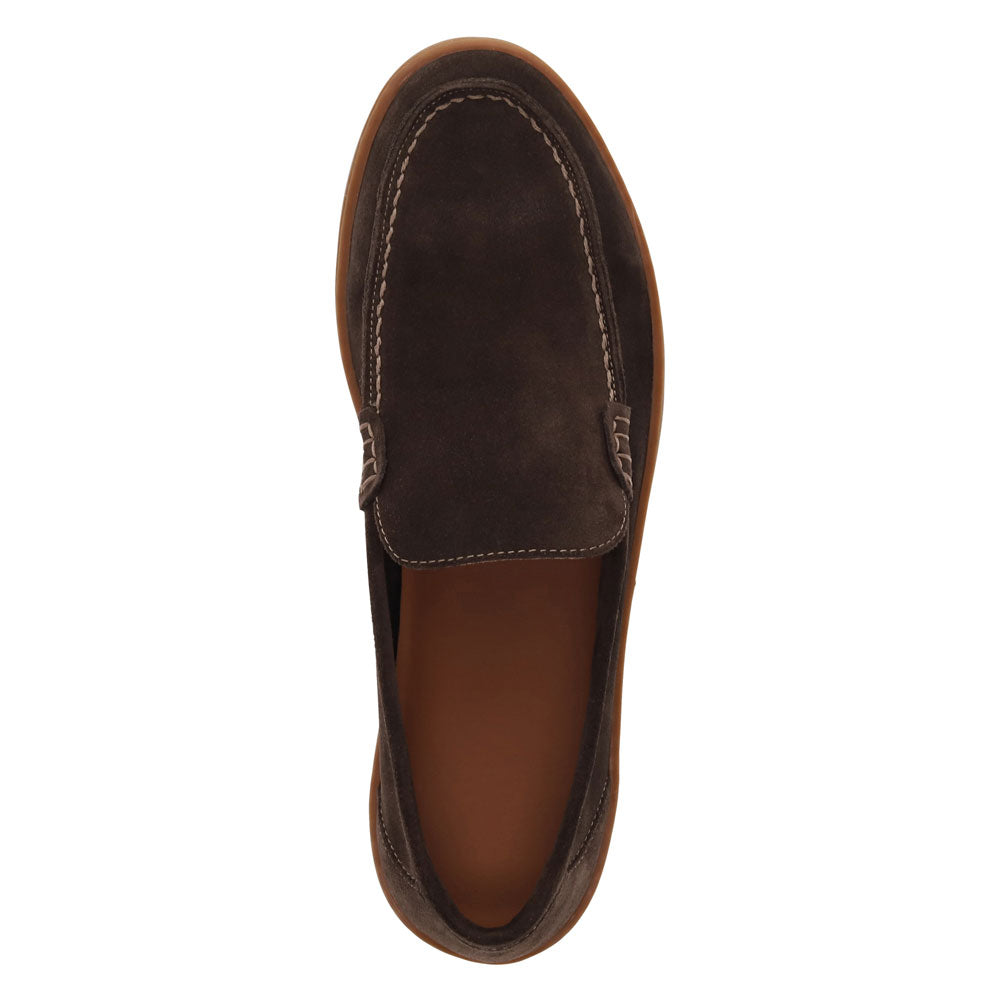 Dark Brown-Dockers Mens Varian Suede Leather Casual Slip On Loafer Shoe