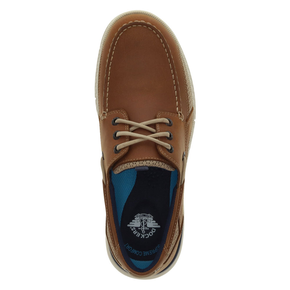 Tan-Dockers Mens Harden Genuine Leather Casual Classic Boat Shoe