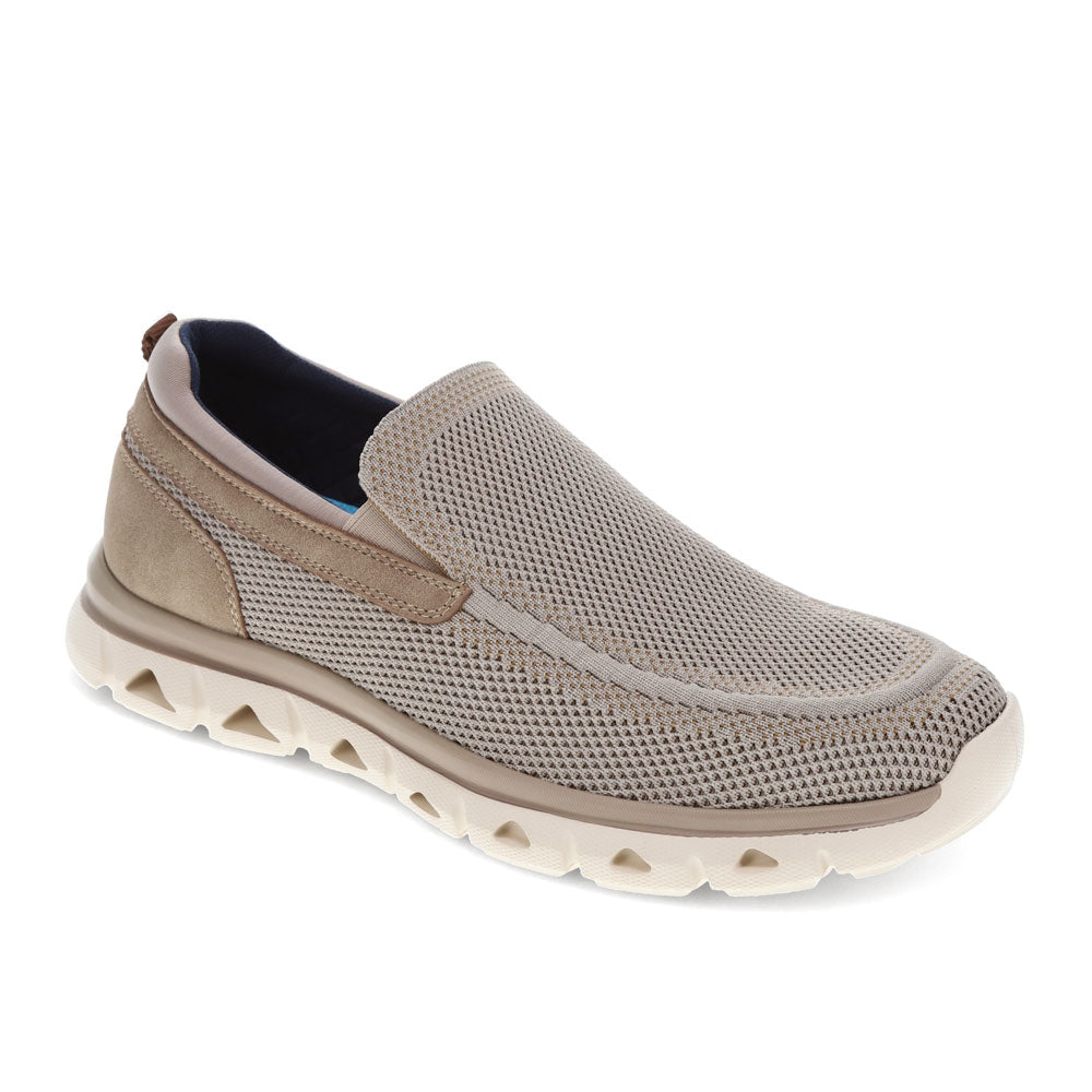 Taupe-Dockers Mens Caden Knit and Synthetic Leather Casual Slip On Loafer Shoe