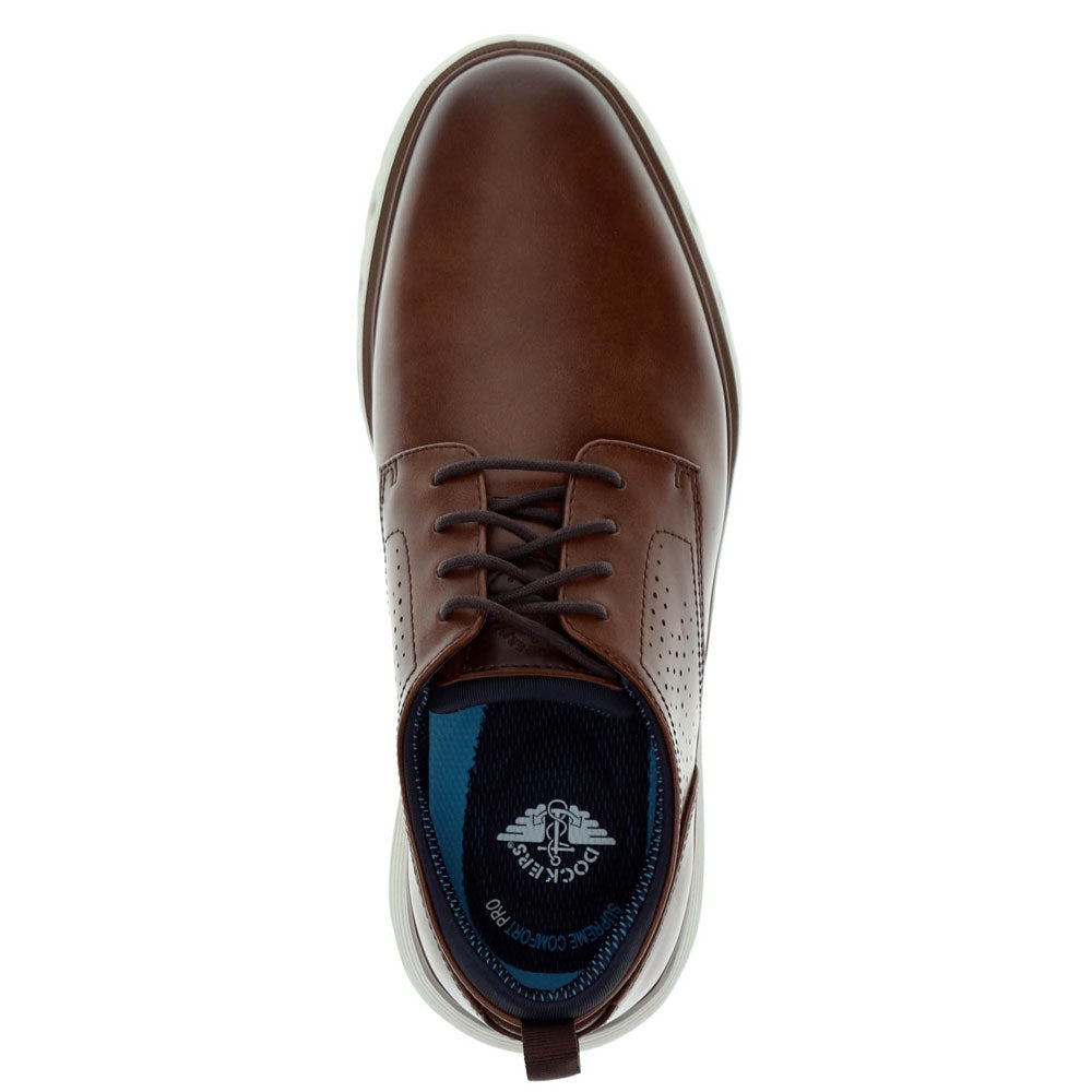Cognac-Dockers Mens Franco Fusion 2.0 Casual Sneaker