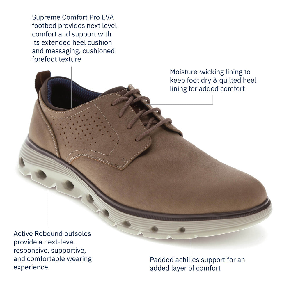 Taupe-Dockers Mens Franco Fusion 2.0 Casual Sneaker