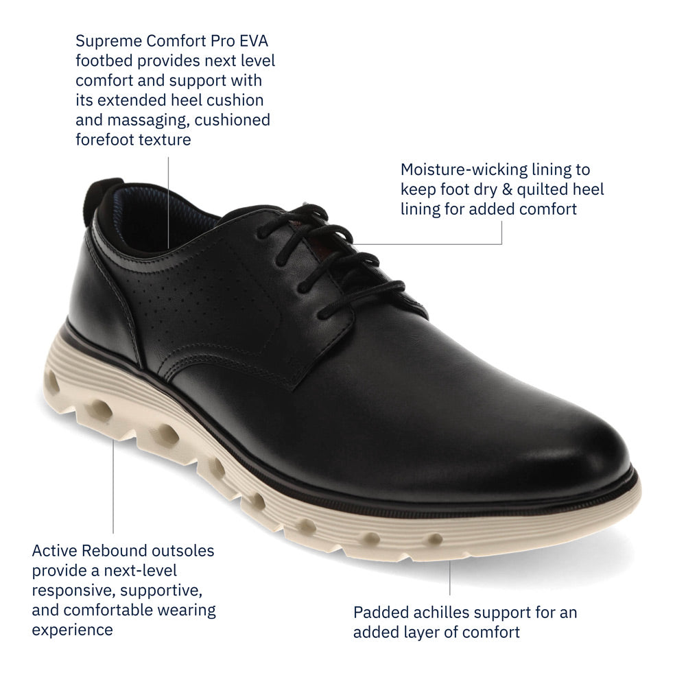 Black/White-Dockers Mens Franco Fusion 2.0 Casual Sneaker