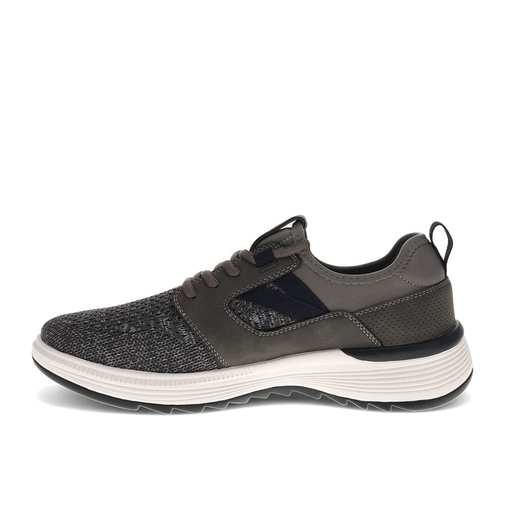 Charcoal-Dockers Mens Adan Knit and Synthetic Leather Casual Lace Up Sneaker Shoe