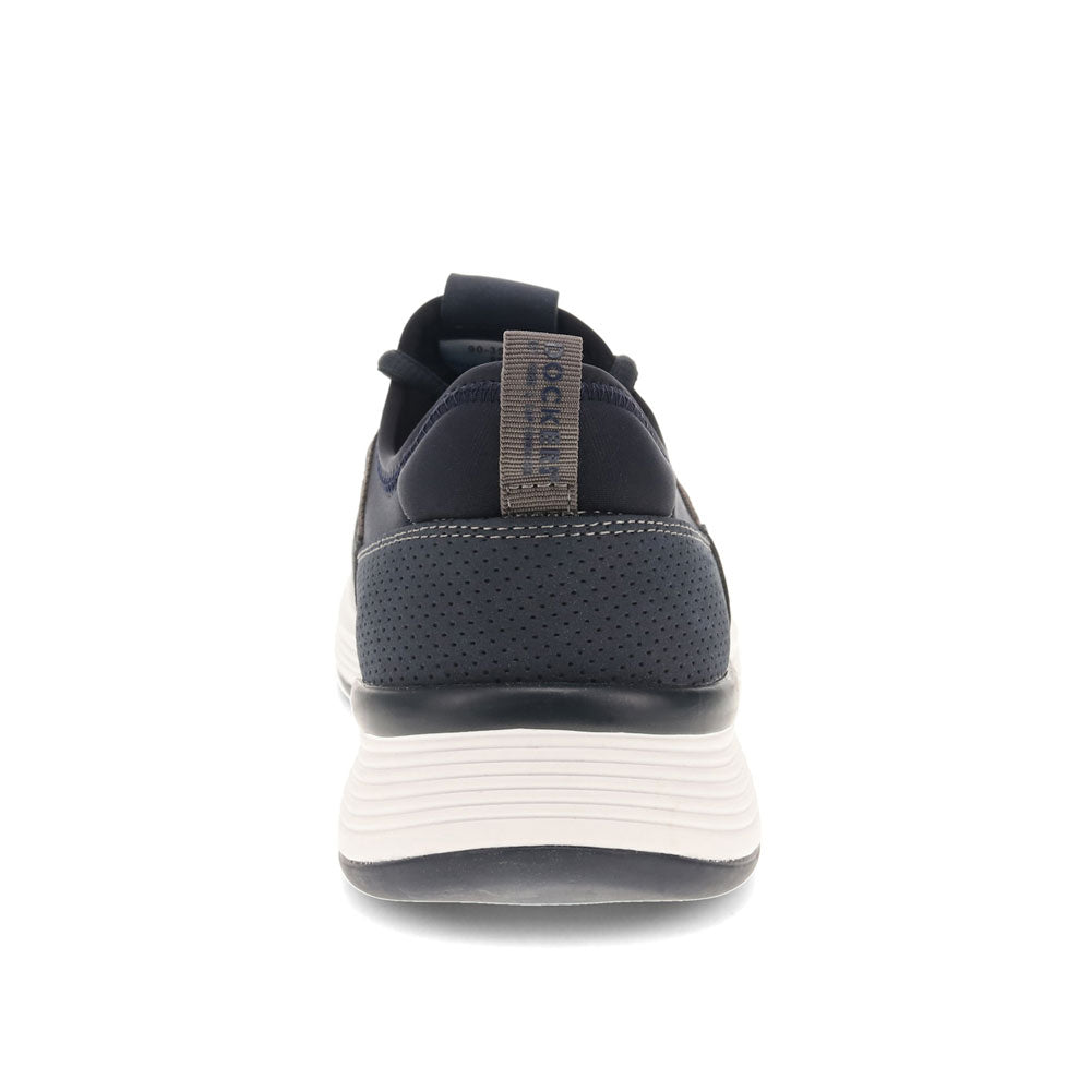 Navy-Dockers Mens Adan Knit and Synthetic Leather Casual Lace Up Sneaker Shoe