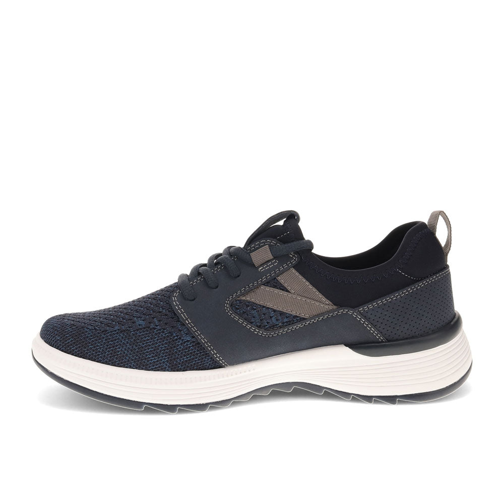 Navy-Dockers Mens Adan Knit and Synthetic Leather Casual Lace Up Sneaker Shoe