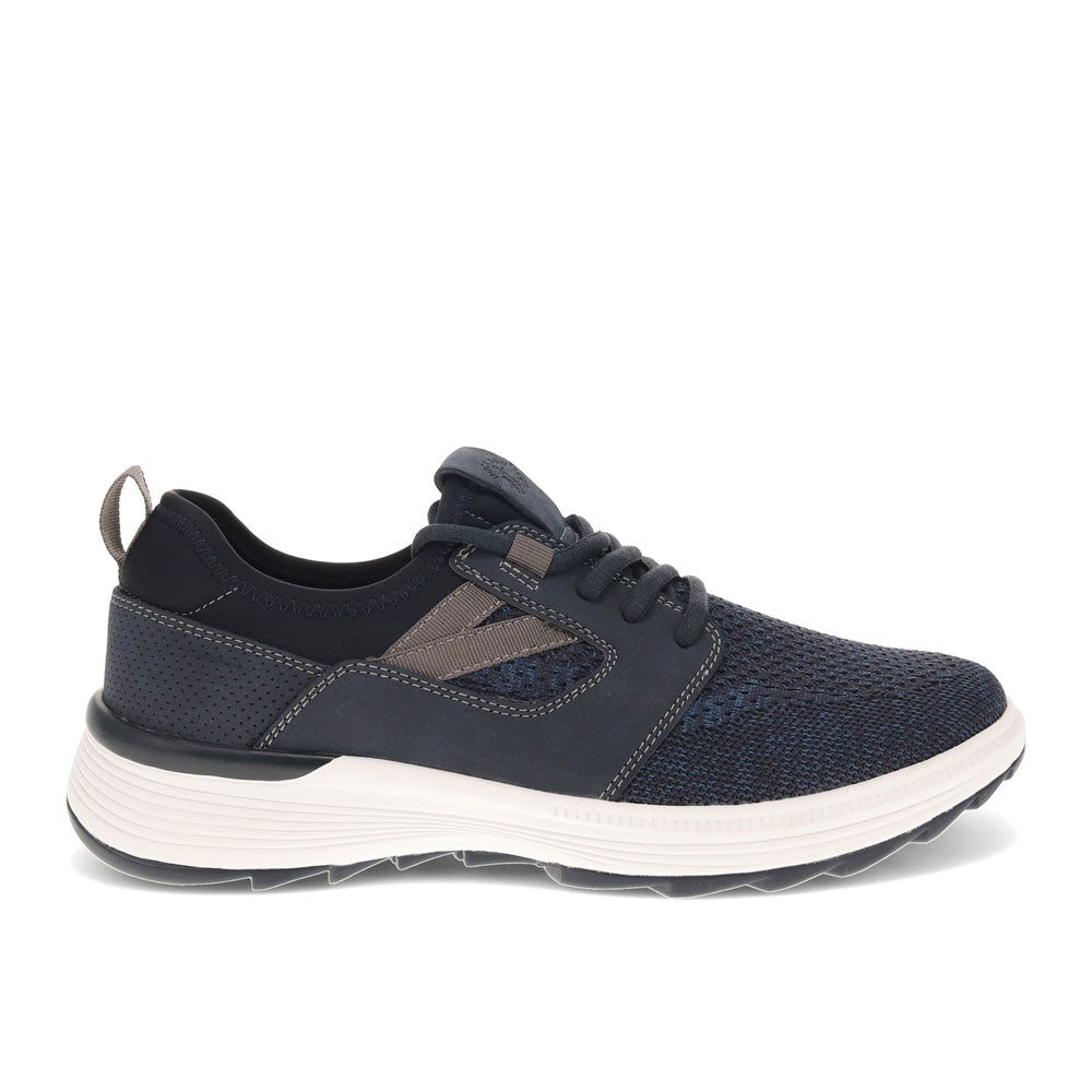 Navy-Dockers Mens Adan Knit and Synthetic Leather Casual Lace Up Sneaker Shoe