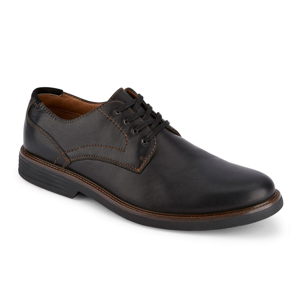 Black-Dockers Mens Parkway Genuine Leather Casual Lace-up Oxford Shoe with NeverWet