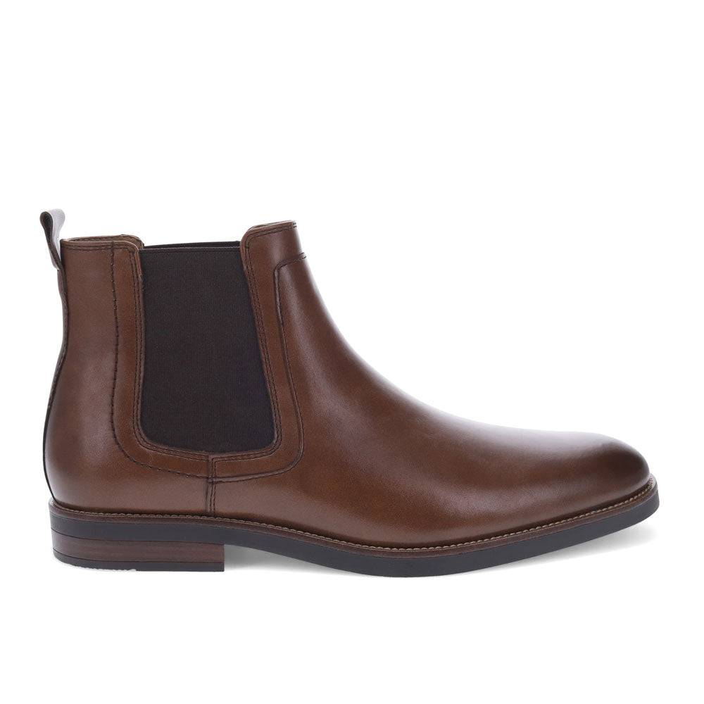 Cognac-Dockers Mens Brookside Dress Slip-on Chelsea Boot
