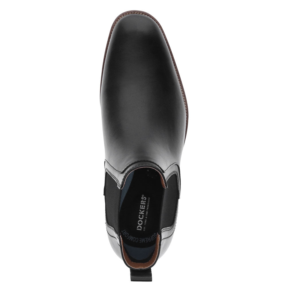 Black-Dockers Mens Brookside Dress Slip-on Chelsea Boot