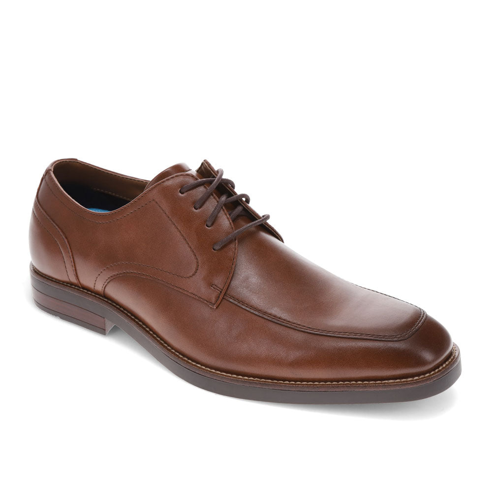 Cognac-Dockers Mens Belson Moc Toe Dress Oxford Lace Up Shoes
