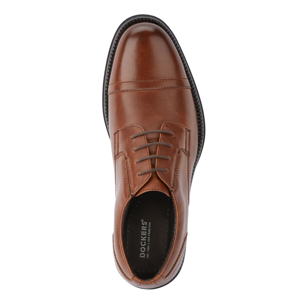 Tan-Dockers Mens Garfield Dress Cap Toe Oxford Shoe