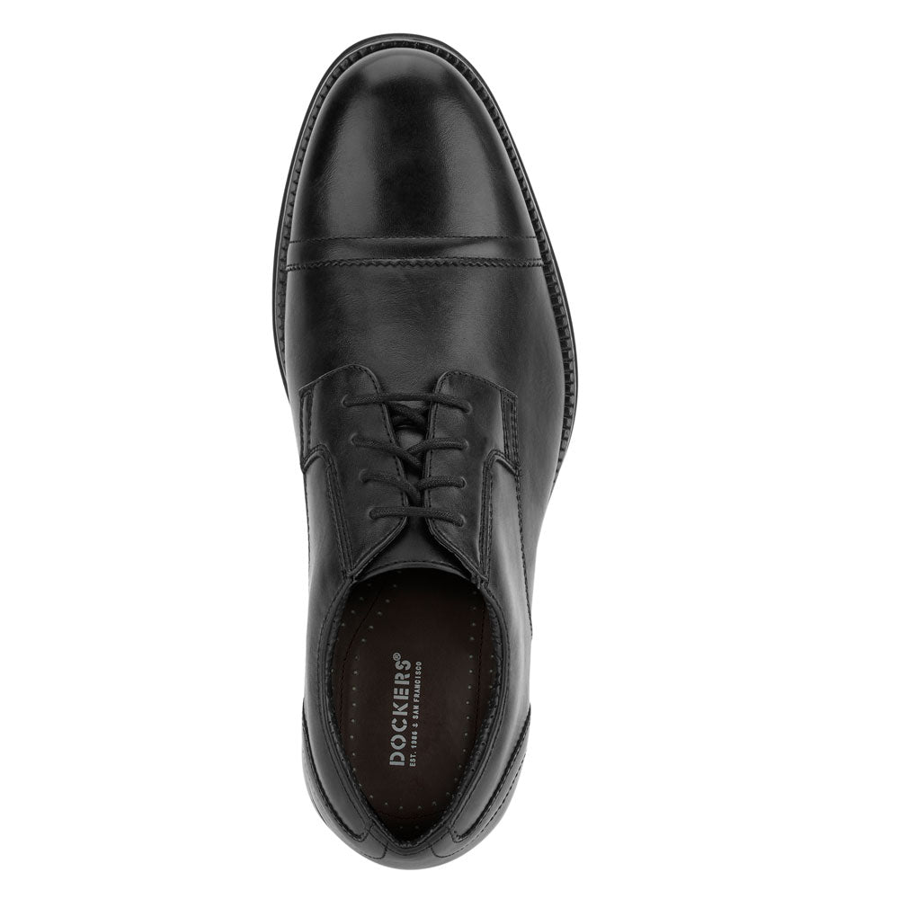 Black-Dockers Mens Garfield Dress Cap Toe Oxford Shoe