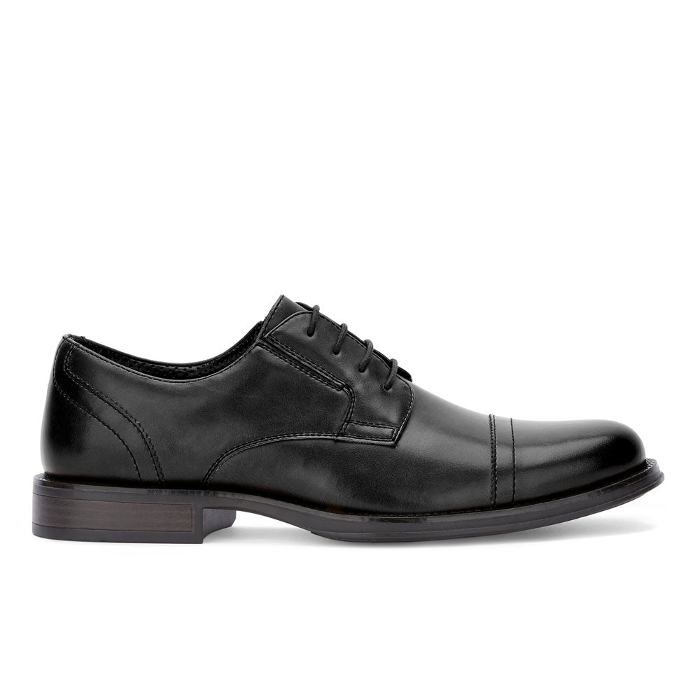 Black-Dockers Mens Garfield Dress Cap Toe Oxford Shoe