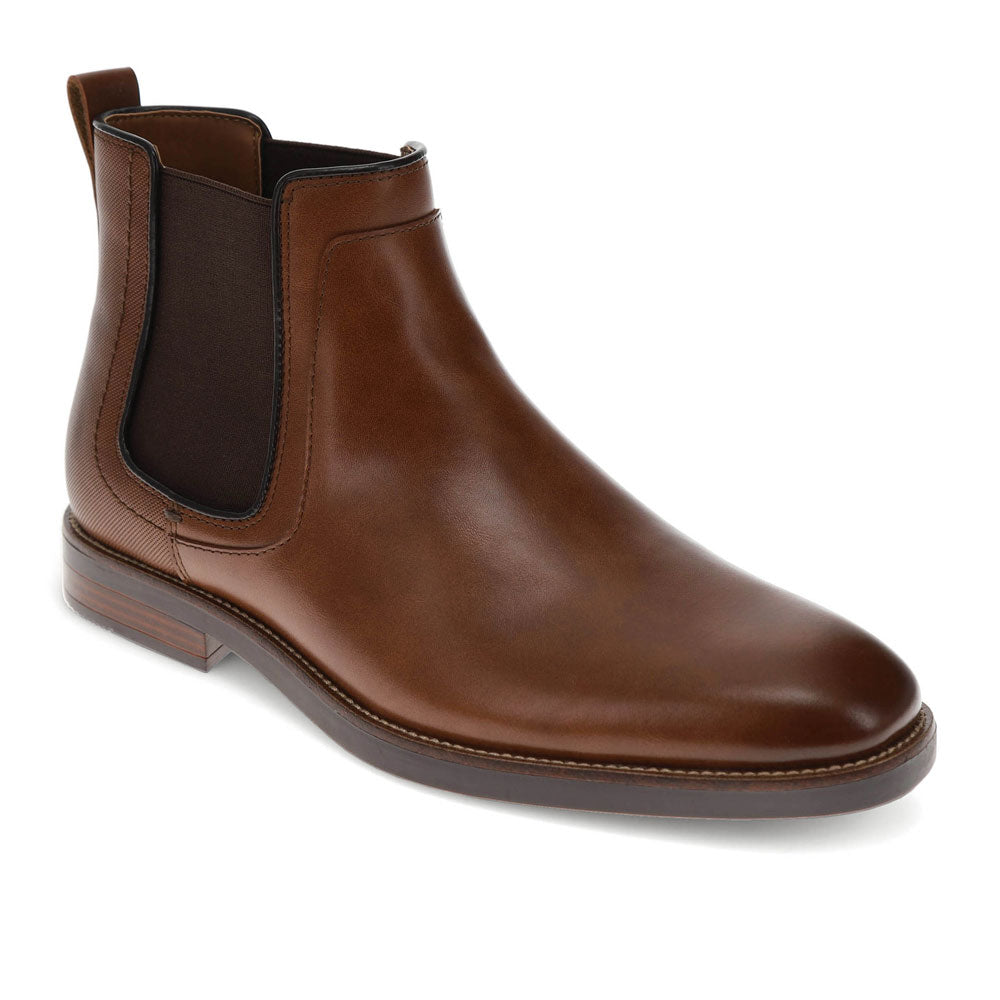 Cognac-Dockers Mens Brookside Dress Slip-on Chelsea Boot