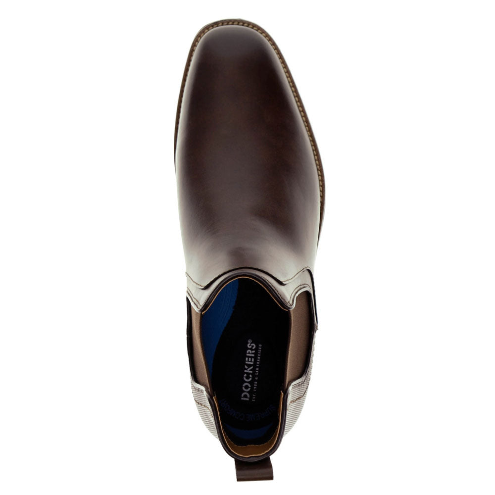 Chestnut-Dockers Mens Brookside Dress Slip-on Chelsea Boot
