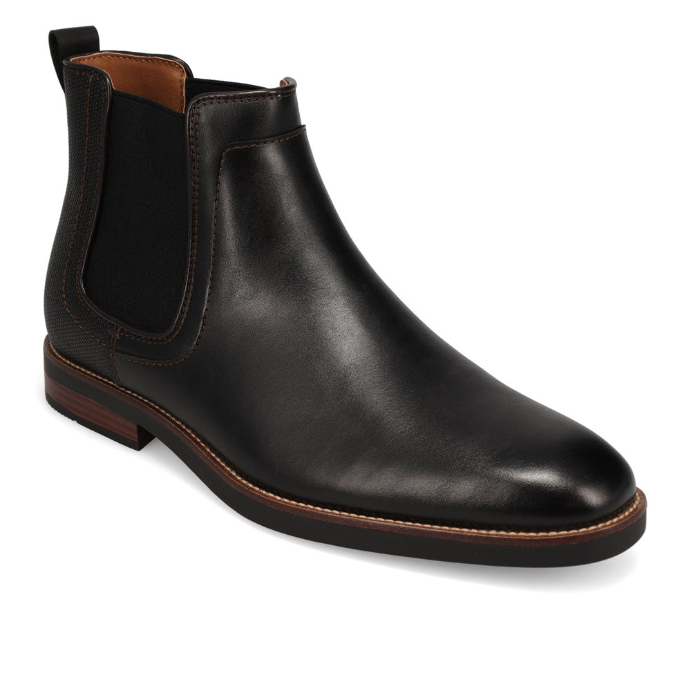 Black/Brown-Dockers Mens Brookside Dress Slip-on Chelsea Boot