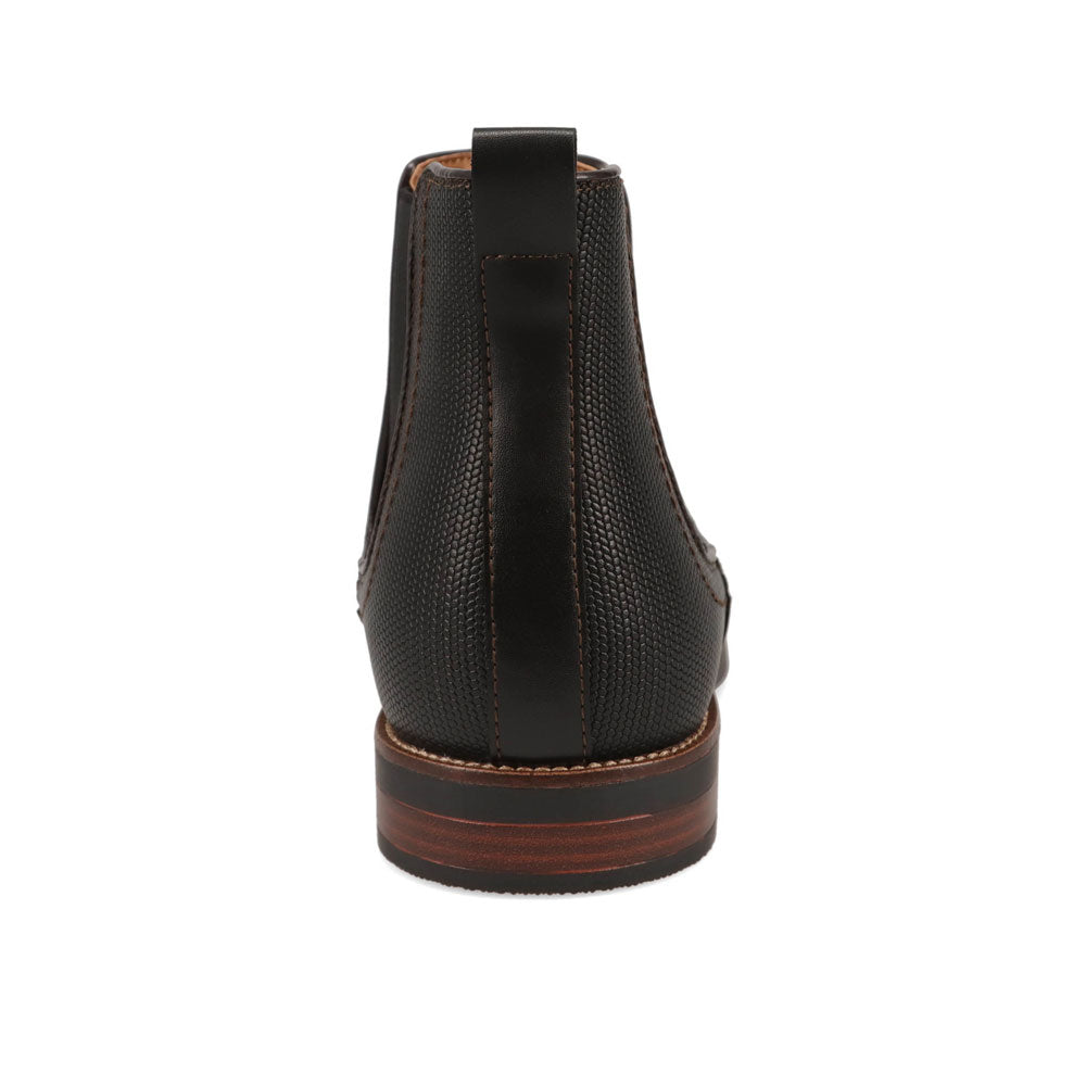 Black/Brown-Dockers Mens Brookside Dress Slip-on Chelsea Boot