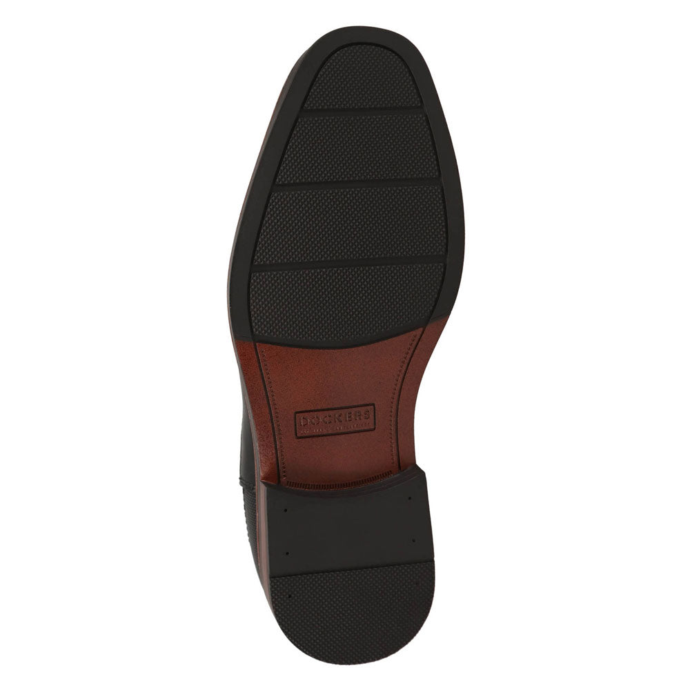 Black/Brown-Dockers Mens Brookside Dress Slip-on Chelsea Boot