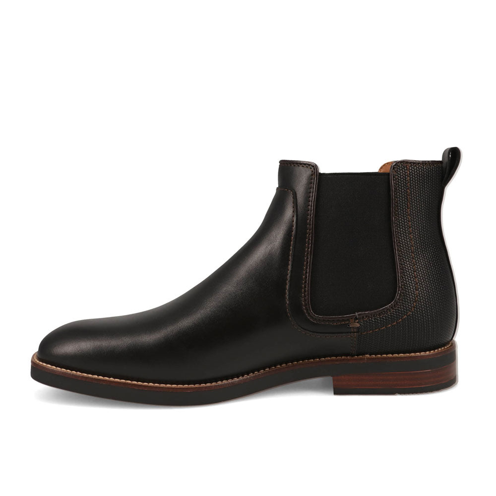 Black/Brown-Dockers Mens Brookside Dress Slip-on Chelsea Boot