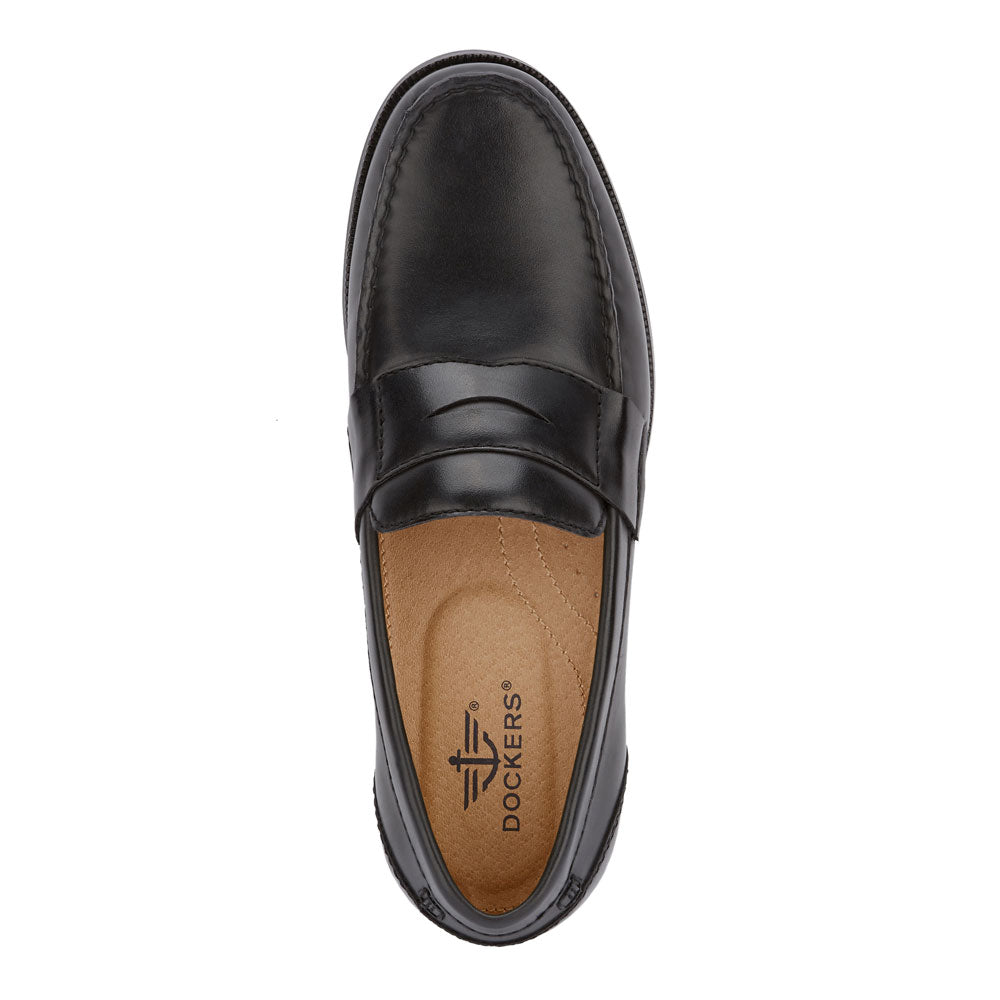 Black-Dockers Mens Colleague Business Dress Penny Slip-on Loafer Shoe